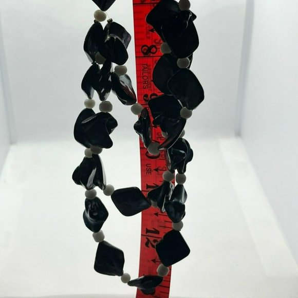 Teng Yue Fresh Water Pearls Blue Mother‎ of Pearl 3 Layer Silver Tone Necklace - Picture 10 of 10